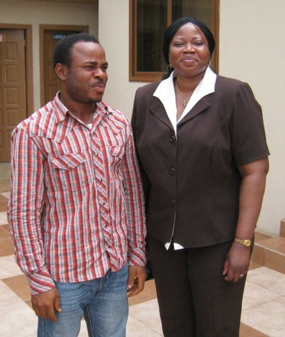 Our Founder and Editor, Mr. Chinedu Ezeocha with the Chief Prosecutor of International Criminal Court,  Mrs. Fatou Bensouda at the Kofi Annan International Peacekeeping Training Centre, Accra, Ghana. May 20, 2011.